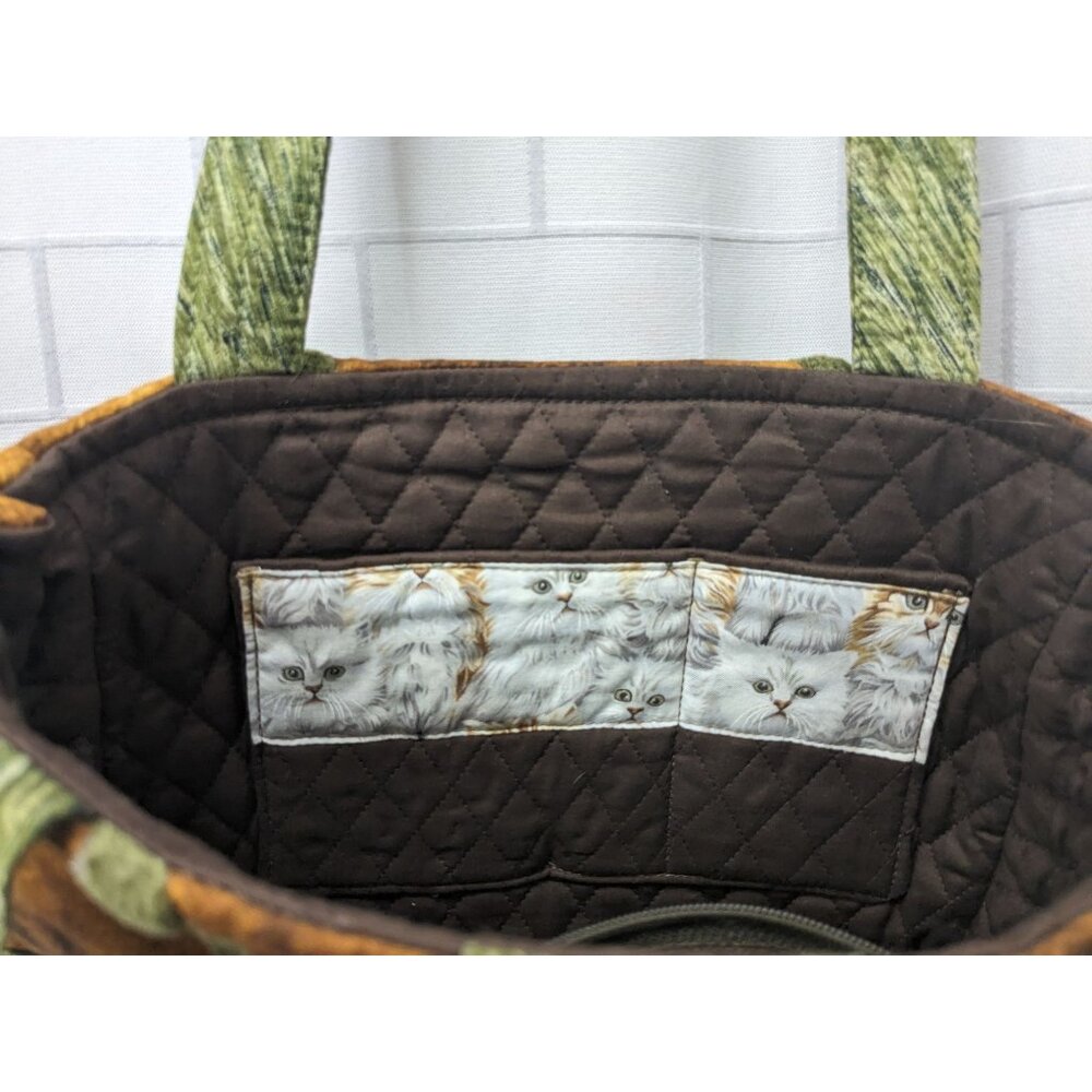 BagsByBonnie Quilted Purse w/White Kitties Cats NWOT Shoulder Bag Whimsical - Picture 13 of 16
